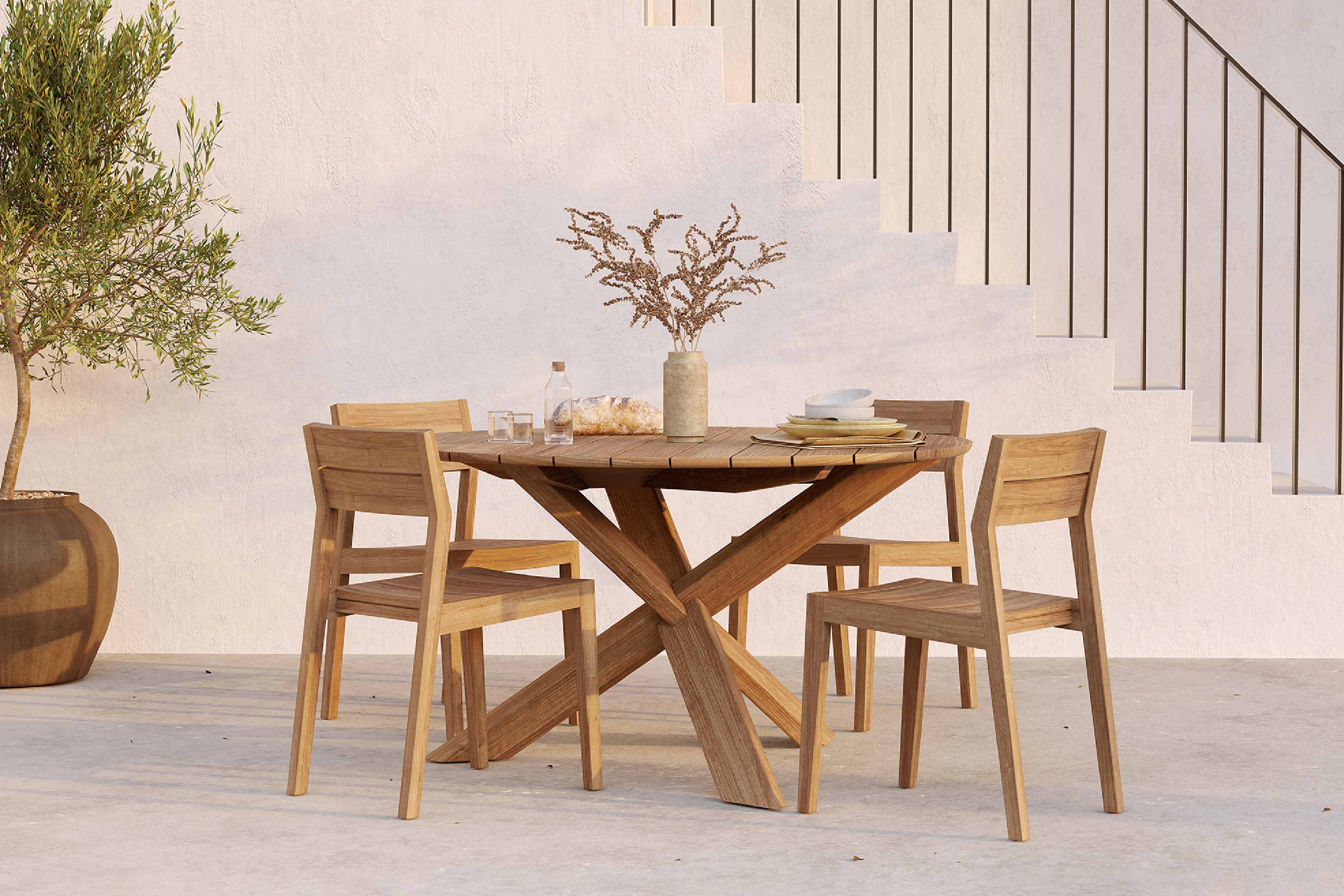 比利時原裝進口實木傢俬 - 戶外系列 - Ex 1系列柚木餐椅