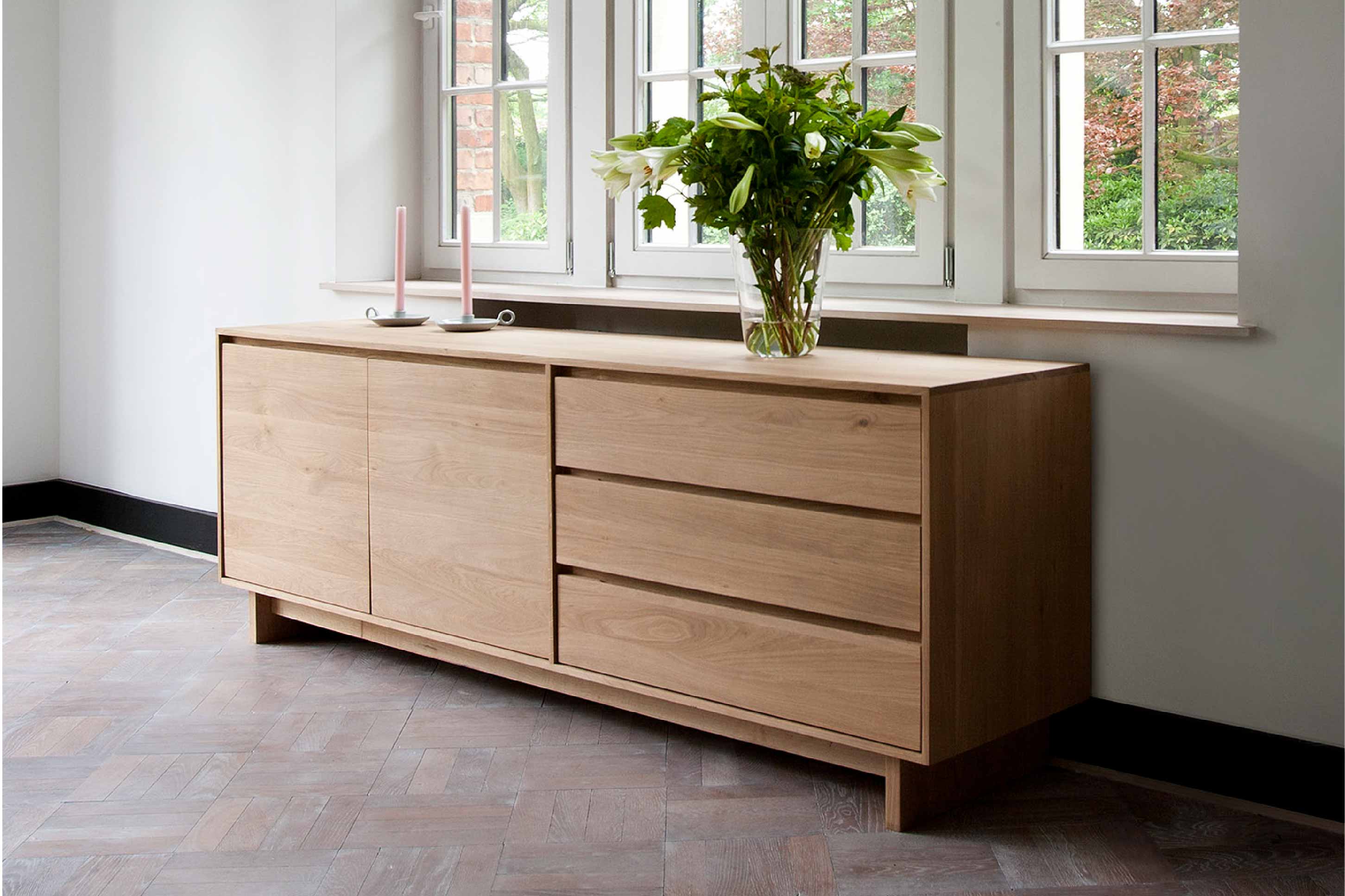比利時原裝進口實木傢俬 - 收納系列 - Wave系列橡木兩門餐具櫃