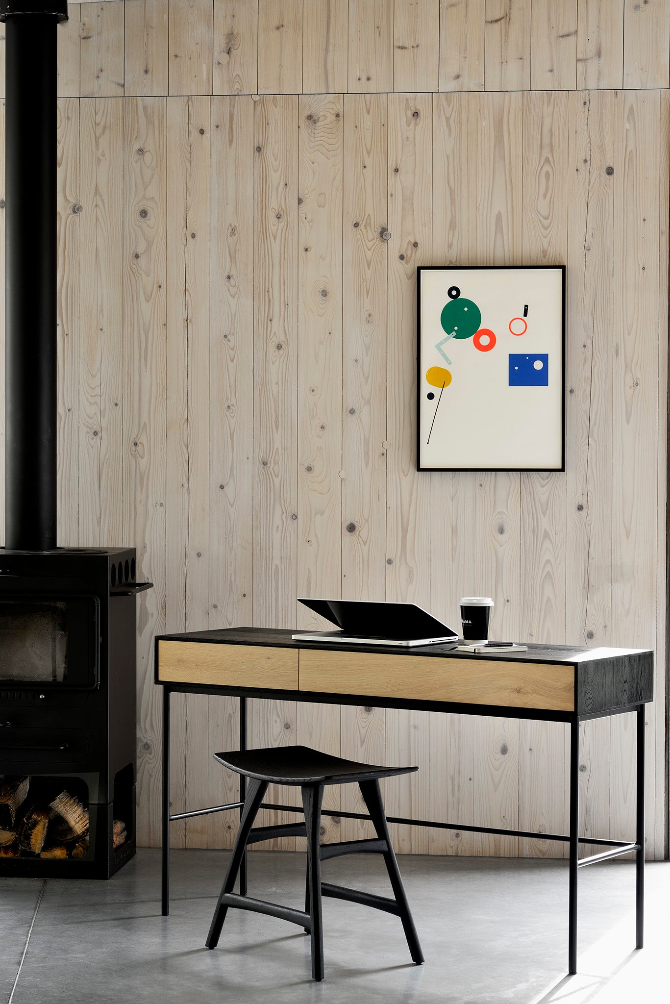 比利時原裝進口實木傢俬 - 辦公系列 - Blackbird系列橡木黑色書桌