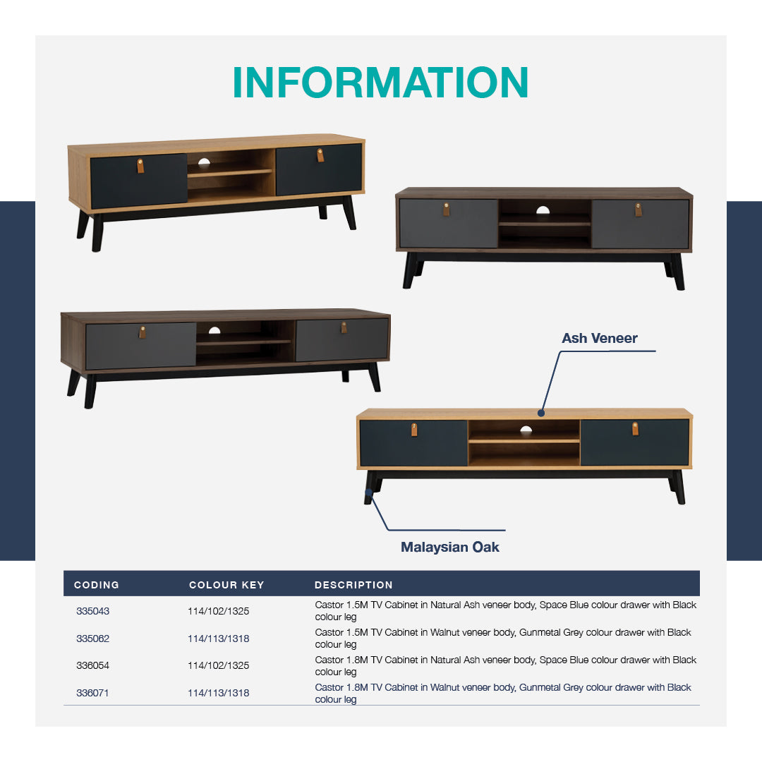 馬來西亞原裝進口實木傢俬 - LU系列 - CASTOR 電視櫃