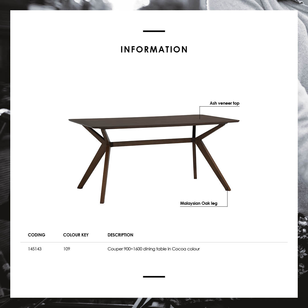 馬來西亞原裝進口實木傢俬 - NC系列 - COUPER餐桌