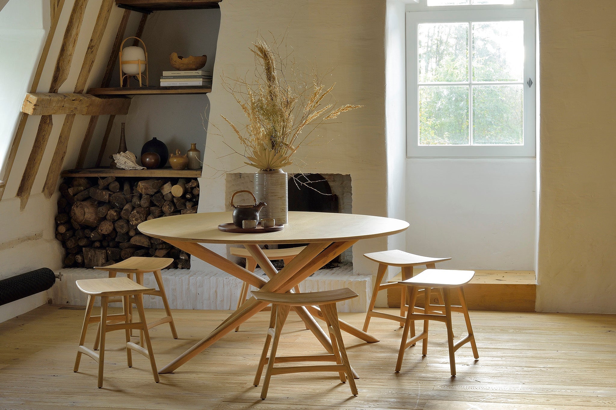 比利時原裝進口實木傢俬 - 餐桌系列 -  Mikado系列橡木圓形餐桌